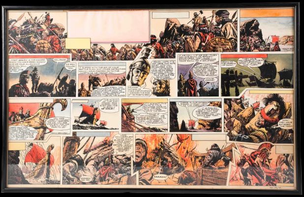 Lot 341 - Frank Bellamy Eagle Magazine Vol 14 #2 "Heros The Spartan: Episode 12" Two Page Original Art (Longac | Stanley Gibbons Baldwin’s