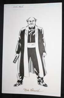 Bob Almond | L.a. King Villain Study - Blue Line Ink Art Only of Sal Velluto Pencils - Signed | Anthony’s Comic Book Art