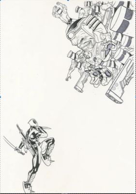DEADPOOL #94 (TIME QUAKE VARIANT) ORIGINAL COVER ART BY DAVID MESSINA | Scott’s Collectables