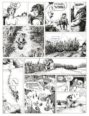 Franz - Lot 377 - Poupée d’ivoire, Le tombeau Scythe, planche originale à l’encre de chine.