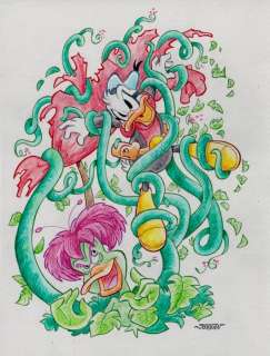 Julian Jordan - 1 Original colour drawing - Paperinik, Duck Avenger - "Crossover with Bushroot" | Catawiki