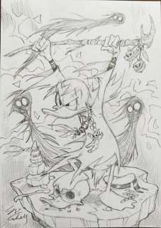 Cabella Sergio - 1 Pencil drawing - Topolino - Paperin sciamano - 2025 | Catawiki