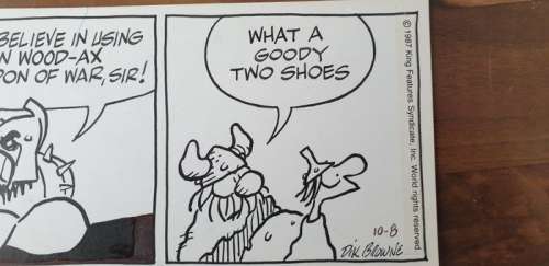 Dik Browne - 1 Bande dessinée originale - Hägar - Daily 10-8 - 1987 | Catawiki