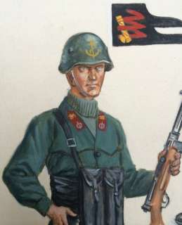 Funcken | Original gouache illustration (p.99) for " Les Uniformes & Armes volume 3  - Guerre 1939-45 "  - (1974) | Catawiki