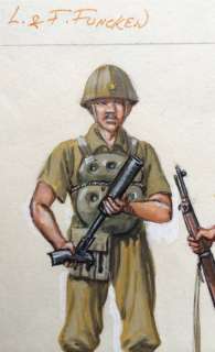 Funcken | Original gouache illustration (p.33) for " Les Uniformes & Armes volume 3  - Guerre 1939-45 "  - (1974) | Catawiki
