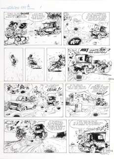 Franquin | Gaston, planche-gag n°588 Ã  l’encre de Chine… | Millon