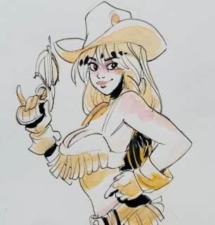 Barbucci, Alessandro - 1 Original colour drawing - Ekhö Monde Miroir - Fourmille en CowGirl - 2024 | Catawiki