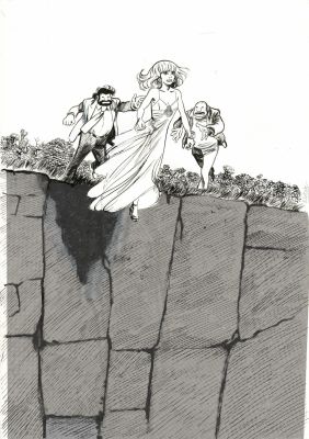 Blutch | Lot 286 - Tif et Tondu, Mais où est Kiki ?, couverture originale à l’encre de chine pour cet album paru en 2020 chez Dupuis. | Septimus