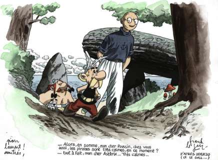 LE GALL Frank  - Quand Asterix rencontre Théodore Poussin  - Aquarelle et encre de[...] | Vermot et Associés