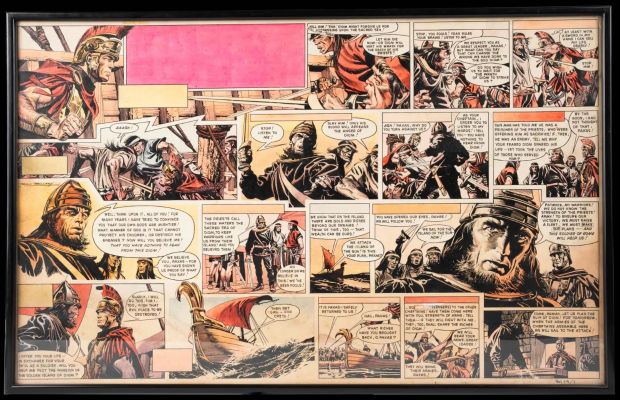 Lot 340 - Frank Bellamy Eagle Magazine Vol 14 #1 "Heros The Spartan: Episode 11" Two Page Original Art (Longac | Stanley Gibbons Baldwin’s