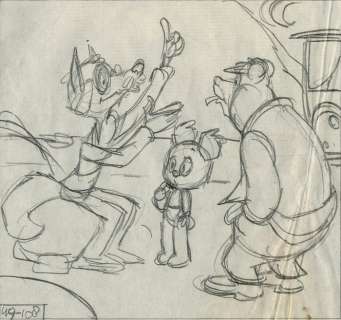 Marten Toonder Studio’s (Jan van Haasteren) - 1 Bande esquissée originale élaborée 49-108 - Panda - voor Panda en de meester-filmer - zeldzaam (1970) | Catawiki