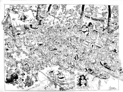 Â« Norbert et Kari Â». Gouache couleurs pour le poster Â« L’ELECTION DE MISS | Tessier Sarrou