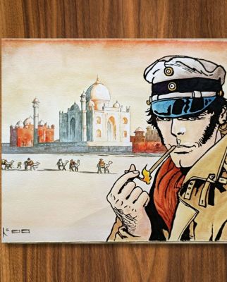 Kodo88 Œuvre originale - Corto Maltese at the Taj Mahal: タージマハルの旅 – Hand Signed | Catawiki