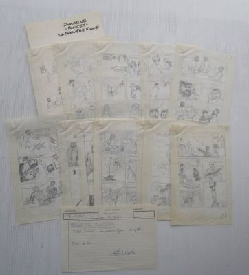 Stoquart, Jacques (Lemasque) - 14 Original preliminary page - Ivan Zoerin, / Ivan Zourine - Sa première fugue / Leve de Vrijheid - 14 pagina’s schets - 1974 | Catawiki
