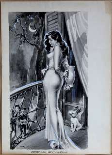 Walter Molino - Illustrazione di pagina 1 per il settimanale GONG delle edizioni E.S.I., settimanale di 8 pagine autocopertinato, pubblicato dal 1945 al 1946. Matita, china, tempera su cartoncino, dimensioni: cm. 31 x 43. Una straordinaria illustrazione originale di un settimanale di difficilissima reperibilità. Firmata.