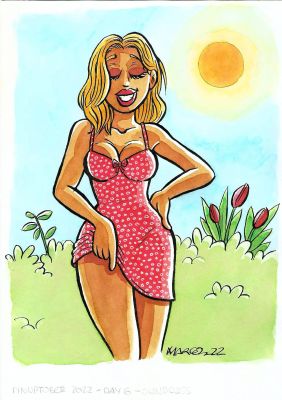 Joan C. Marco | Original drawing: Sundress – Marco | Origin Of Comics