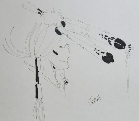 Didier Comes - 1 Original drawing - Les larmes du tigre | Catawiki