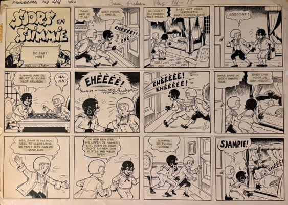 Piët, Frans - 1 page originale double - Sjors en Sjimmie - uit Sjors en Sjimmie en de Baanbrekers - (1960) | Catawiki