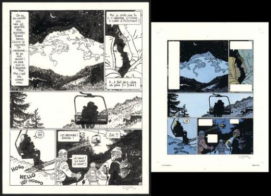 Cosey | Planche originale n°19 accompagnée de sa mise en couleurs - Yiyun | Daniel Maghen