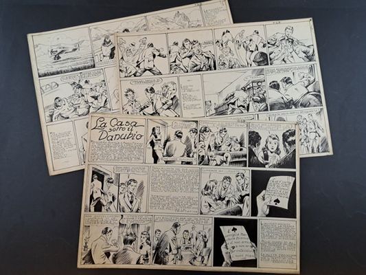 Cossio, Vittorio - 12 Original page - Maschera Bianca e Mario Ferro: La Casa Sotto il Danubio - 1944 | Catawiki