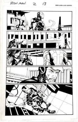 Land, Greg / Leisten, Jay - 1 Original page - Iron Man 2-13 | Catawiki