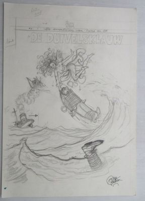 Dirk Stallaert - 1 Original preliminary drawing - Nero - originele ontwerpschets voor de cover van De duivelsklauw - 1998 | Catawiki