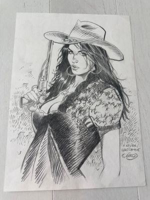 Girod, Thierry - 1 Dessin original - Wanted - Andale Rosita - 2021 | Catawiki
