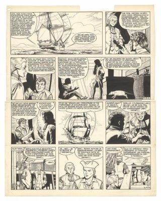 Victor Hubinon | Planche originale n°17 - Défi au Roy - Barbe-Rouge | Daniel Maghen