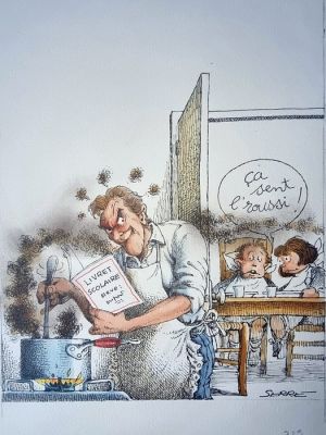 Serre, Claude - 1 Original drawing - Humour Noir - «livret scolaire» - 1994 | Catawiki