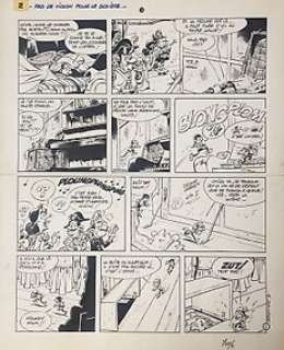 Seron, Pierre | Original plate in Indian ink (p.2) Les petits hommes  - Pas de violon pour le soliste  - (1975) | Catawiki