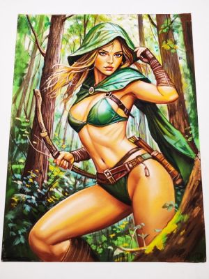 Henadiy, Achkasov - Original colour drawing - Fantasy - Robin Locksley: Girl Watchman of Nottingham - 2026 | Catawiki