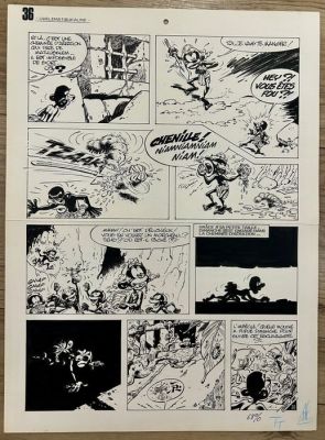 Seron, Pierre - 1 Original page - Les Petits Hommes T24 - page 36 - Le Volcan d’Or - 1988 | Catawiki