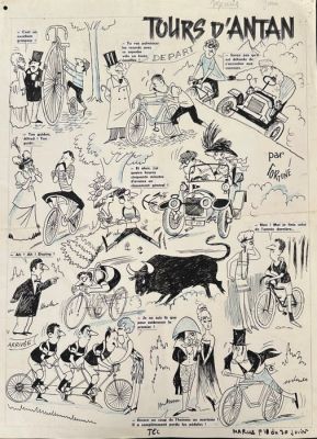 Fortuné, Jacques - 1 Original page - Tours d’Antan - Le Figaro - 1960’ | Catawiki