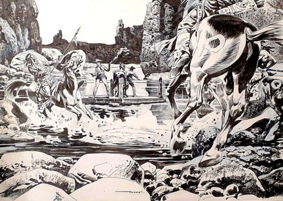 Muzzi, Virgilio - 1 Original drawing - Tex Willer - Senza Titolo | Catawiki