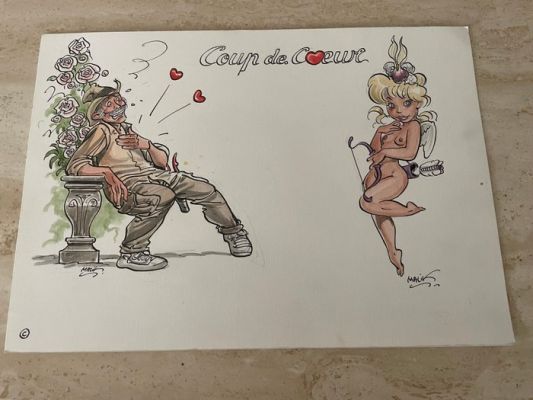 Malik (Tai, William) - 1 Original colour drawing - Cupido - Coup de Coeur | Catawiki
