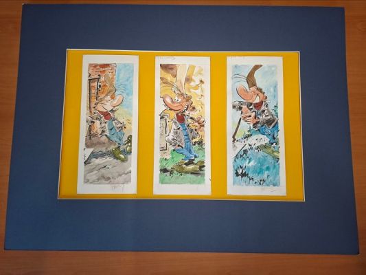 Hardy Marc - 3 Original colour drawing - Pierre Tombal - (Positions) - 2016 | Catawiki