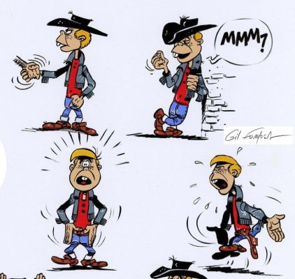 Gil Formosa Original colour drawing - Lucky Luke - Billy The Kid | Catawiki