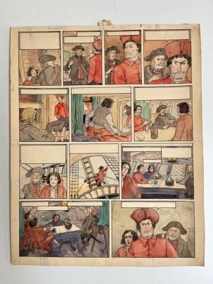 Laudy, Jacques - 1 Original colour page - David Balfour - p.8 - 1952 | Catawiki