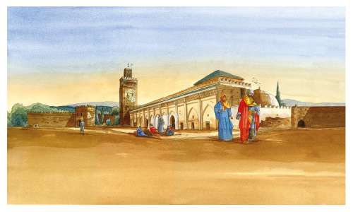 Joël Alessandra - Couverture – Les Voyages d’Ibn BattÃ»ta (vendu)