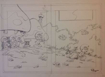 Studio Peyo | original cover  - De Smurfen (1970s) | Catawiki