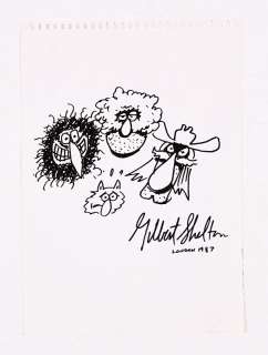 Gilbert Shelton 1987 signed sketch of the Fabulous Furry Freak Brothers and Fat… | Comic Book Auctions ltd
