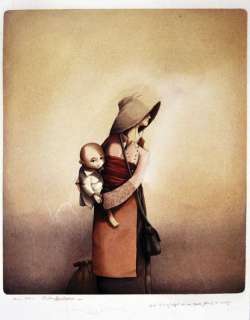 Dautremer, Rébecca (1971) | Agar portant l’enfant Illustration extraite de la magnifique Bible illustrée parue... | Coutau Bégarie