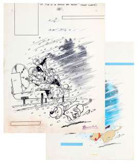 Craenhals - Lot 444 - Les 4 As, illustration de grand format à l‘encre…