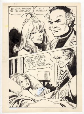 Ferdinando Tacconi | Tavola originale per Zip 17 ‘Avete visto Amalia Hopkins’. Cm. 18 x 25,5. Anno di esecuzione 1971. Pag. 75. | Art e Fumetto