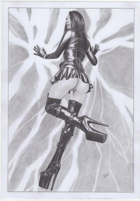 Tim Grayson | Matita su carta Pin Up. 21 x 29,7 cm. Firmato e datato 2023. | Art e Fumetto