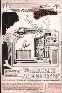 Curt Swan, Kurt Schaffenberger | Action Comics #442 P.1 - ’The Midnight Murder Show’ Title Page - 1974 Issue 442 Page 1 | Anthony’s Comic Book Art
