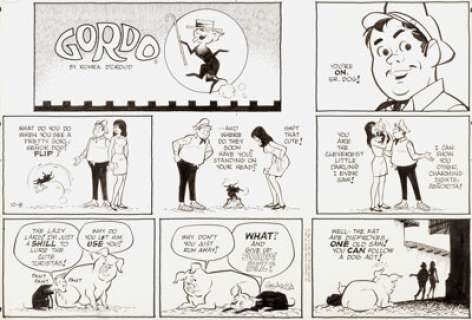 Gus Arriola Gordo Sunday Comic Strip dated  10-8-67 (United Feature Syndicate, 1967). ...