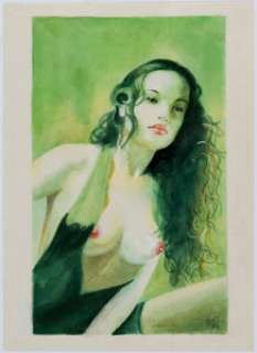 Jay Fife - Topless Female Illustration (undated). A breath-taking beauty with an ethereal quality to her, this -