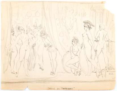 Roy Krenkel "Intruders" Nude Amazon Warriors and Partygoers Illustration Original Art (c. 1950-60s). - | Heritage