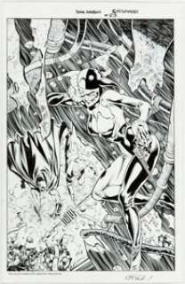 Wayne Faucher Catwoman #83 Cover Recreation Harley Quinn and Batman Original Art (2013). Original inker for - | Heritage